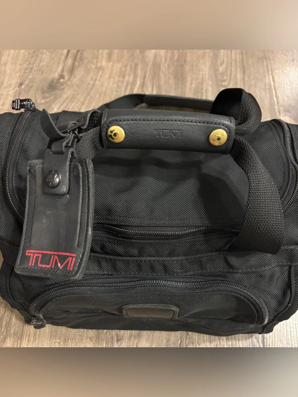 Tumi USA Black Ballistic Nylon 14” Compact Carry-On Travel Duffel Bag Tote